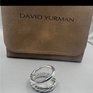 David Yurman Mercer collection two row ring in sterling silver